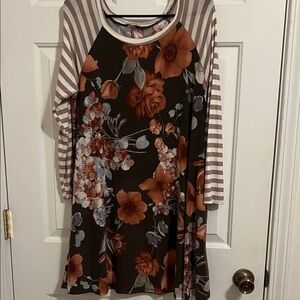 Floral and Striped Dress/Tunic